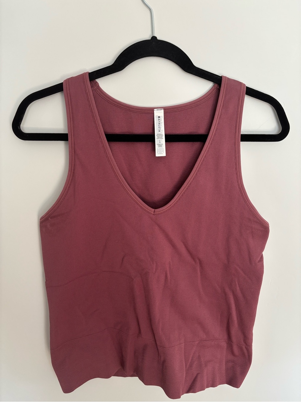 Athleta Aurora Seamless Crop Mauve Ribbed Tank Top